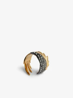 Cheap Zadig & Voltaire Rock Feather Ring Oldgold